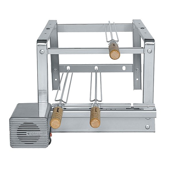 Churrasqueira GIRAGRILL INOX 304 Kit 2003 Inox - 3 Espetos Giratórios