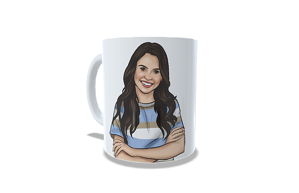 Caneca Cerâmica Branca - 1 caricatura