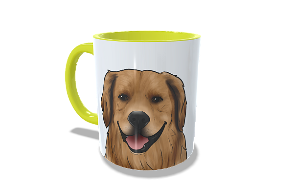 Caneca Cerâmica Alça Colorida Pet - 1 caricatura