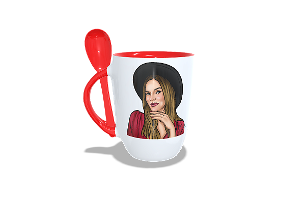 Caneca Cerâmica com colher - 1 caricatura
