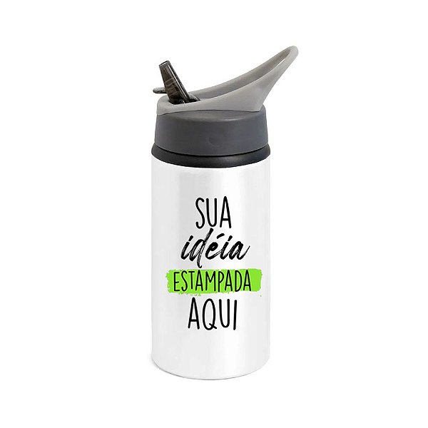 Squeeze Tampa Canudo 600 ml (sua arte estampada)