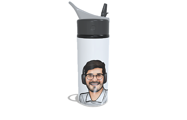 Squeeze Tampa Canudo 600 ml - 1 caricatura