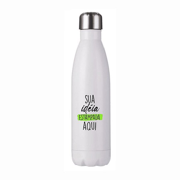 Garrafa Térmica Inox 750 ml (sua arte na garrafa)