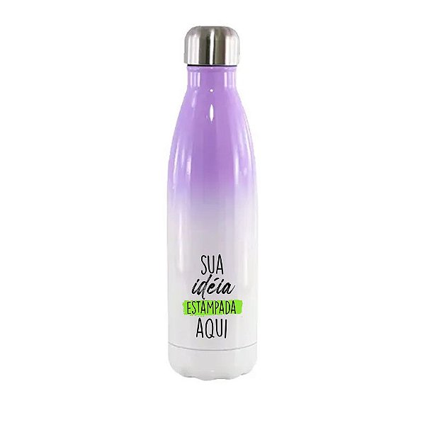 Garrafa Térmica 500ml Degradê -(sua arte na garrafa)