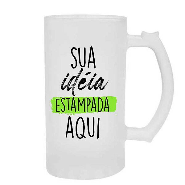 Caneca Chopp Vidro 475ml (sua arte na caneca)