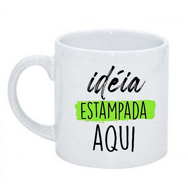 Caneca em Cerâmica Branca 180ml - Sua arte estampada