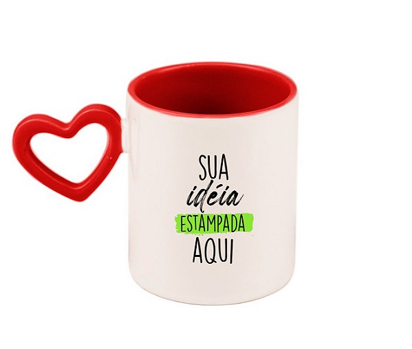 Caneca Alça em Coração - Personalizada