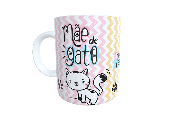 Caneca Cerâmica Branca Mãe de Pet - Dia das Mães