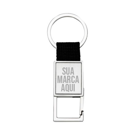 Chaveiro de Metal com Mosquetão sem Trava - Laser