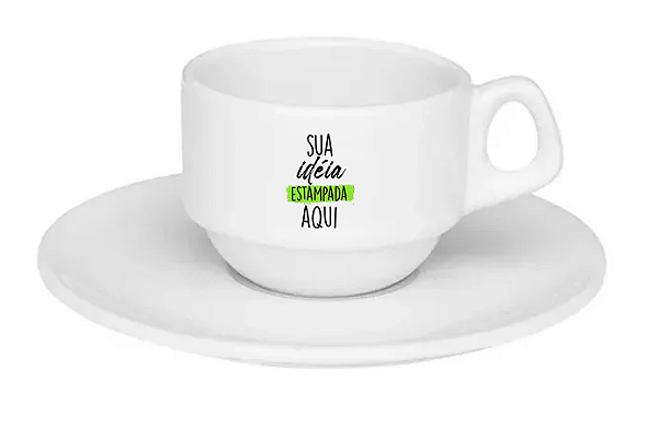Xícara com pires 75 ml - com seu logo