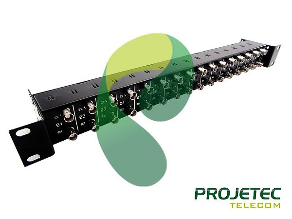 PAINEL BALUN 16 PORTAS C/ 16 MÓDULOS RJ45 / COAXIAL 19"x1U DE ALTURA