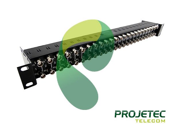 PAINEL BALUN 24 PORTAS C/ 24 MÓDULOS RJ45 / COAXIAL 19"x1U DE ALTURA