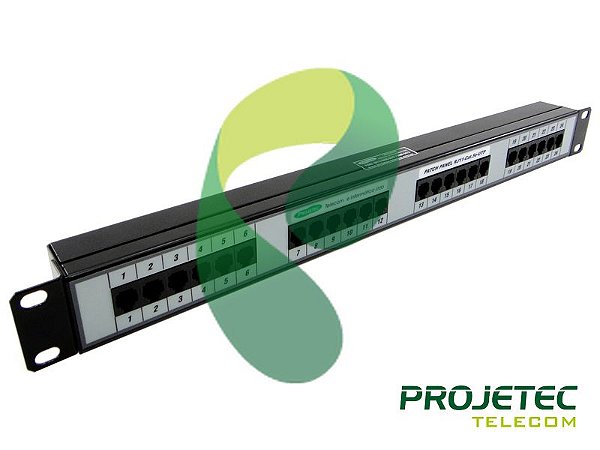 PATCH PANEL 24 PORTAS RJ11 / 1xCENTRONIC P/ GATEWAY DE VOZ