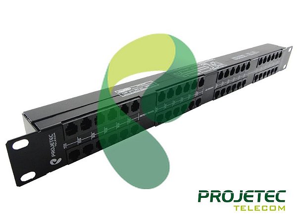 PATCH PANEL 48 PORTAS RJ11 / 2xCENTRONIC P/ GATEWAY DE VOZ