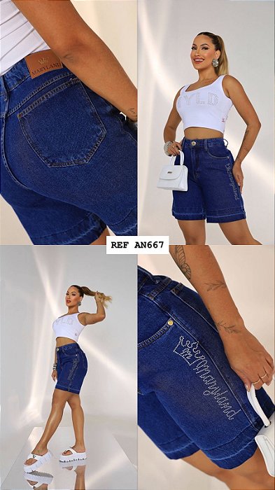 Bermuda Jeans com brilho