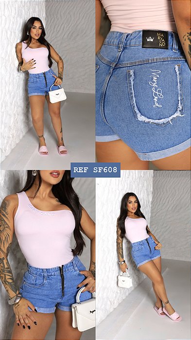 SHORT JEANS ZÍPER 100%