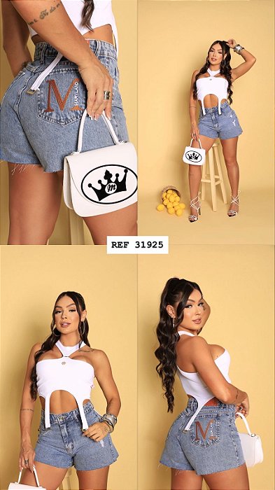 SHORT JEANS 100% ALGODÃO