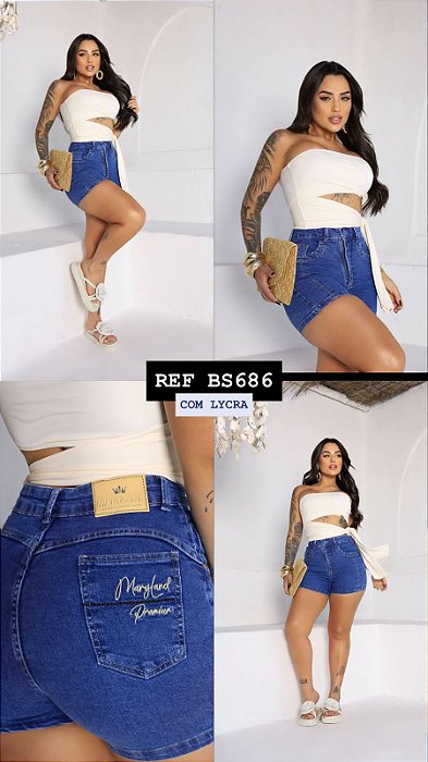 SHORT JEANS COM LYCRA
