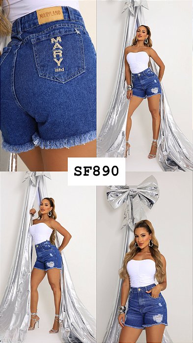 SHORT JEANS 100% ALGODÃO