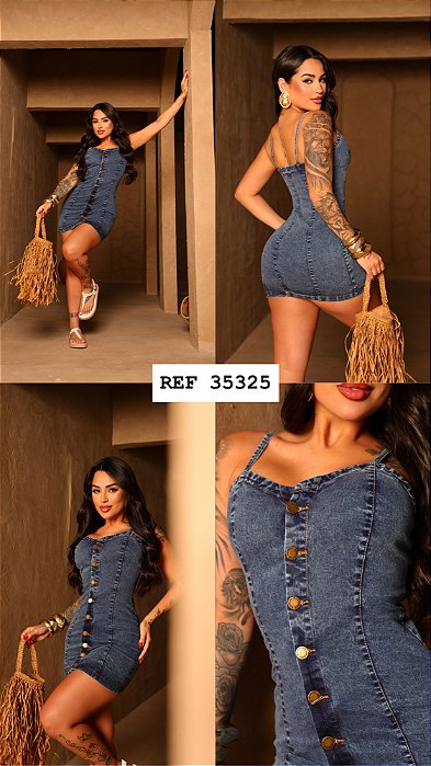 VESTIDO JEANS BOTÃO COM LYCRA