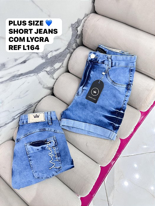 SHORT JEANS PLUS SIZE COM LYCRA