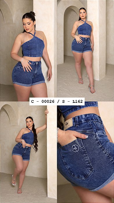SHORT JEANS PLUS SIZE COM LYCRA
