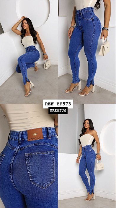 CALÇA JEANS PREMIUM ZÍPER GRADE QUEBRADA