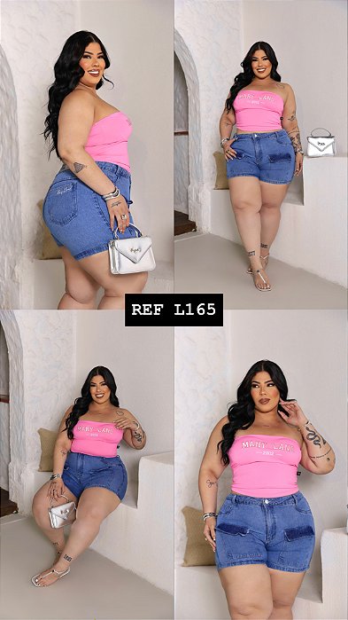 SHORT JEANS JEANS PLUS SIZE CARGO