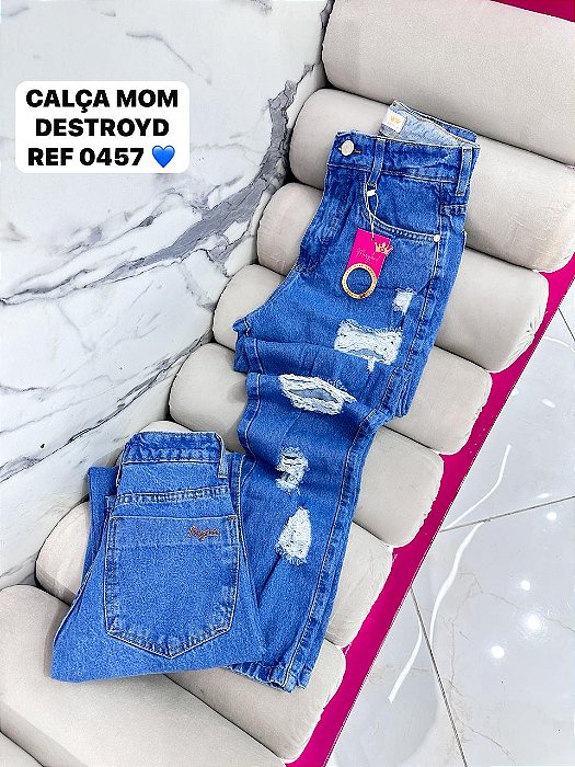 CALÇA JEANS MOM DESTROYD