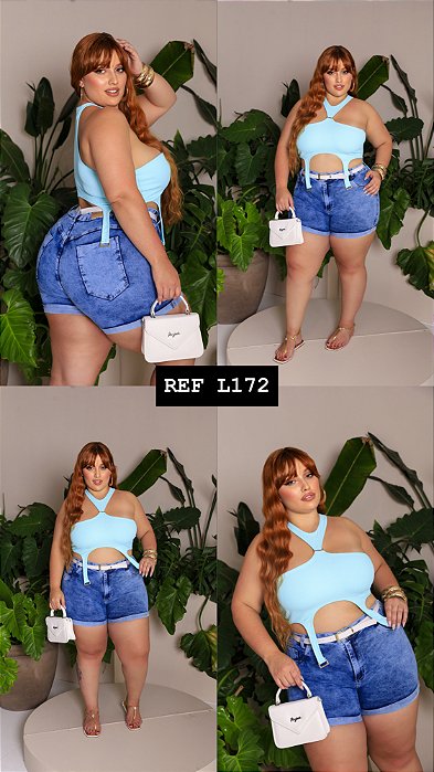 SHORT JEANS PLUS SIZE COM LYCRA