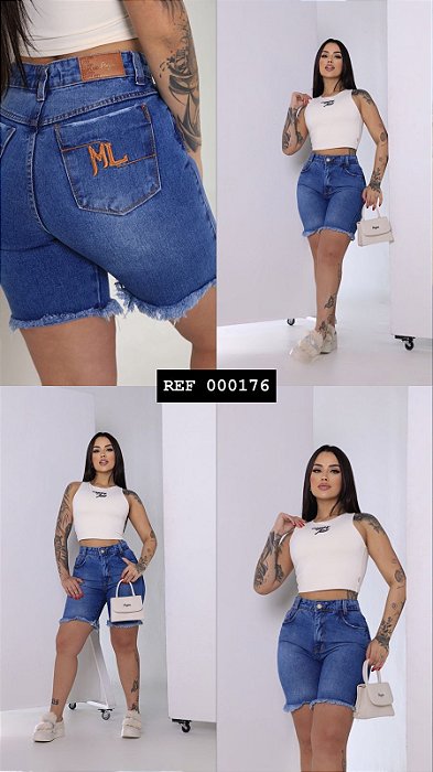 BERMUDA JEANS 100% GRADE QUEBRADA