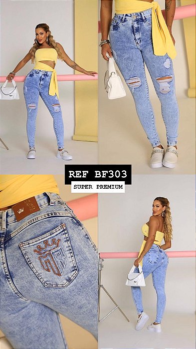 CALÇA JEANS PREMIUM GRADE QUEBRADA