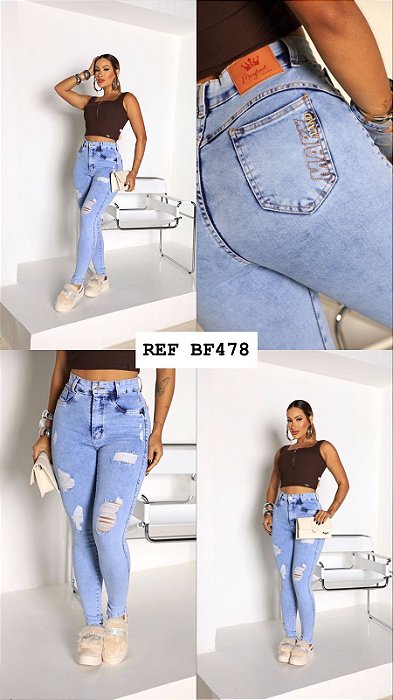 CALÇA JEANS PREMIUM GRADE QUEBRADA