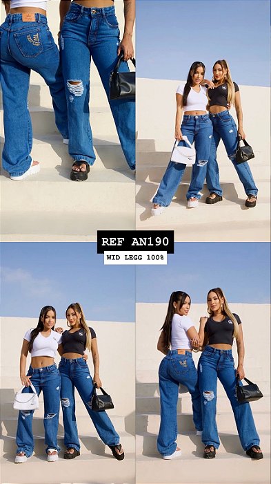 CALÇA JEANS WID LEG QUEBRADA