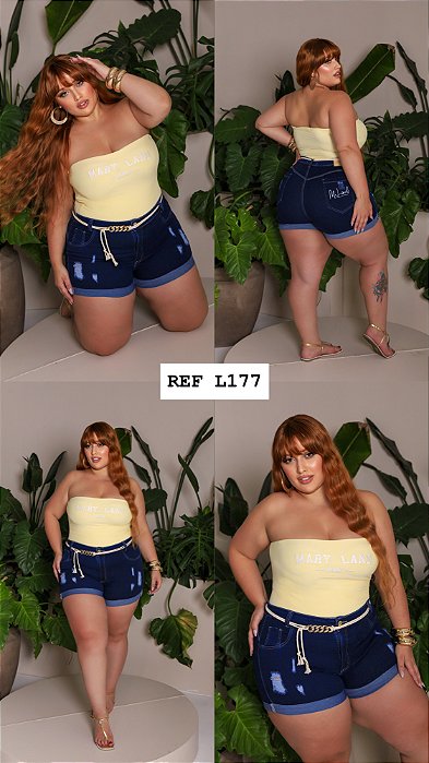 SHORT JEANS PLUS SIZE COM LYCRA