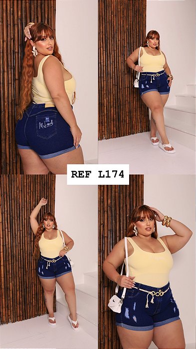 SHORT JEANS PLUS SIZE COM LYCRA