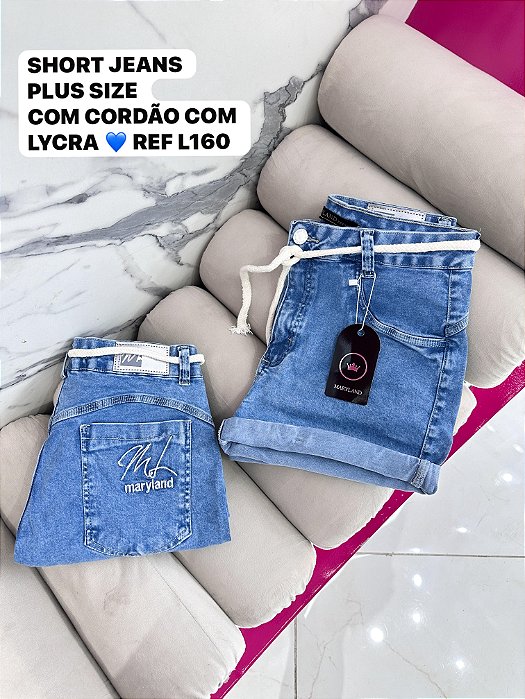 SHORT JEANS PLUS SIZE COM LYCRA