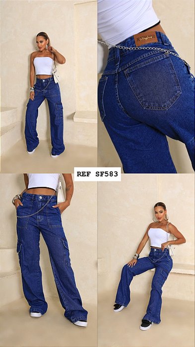 CALÇA WID LEGG CARGO GRADE DE 6 PEÇAS