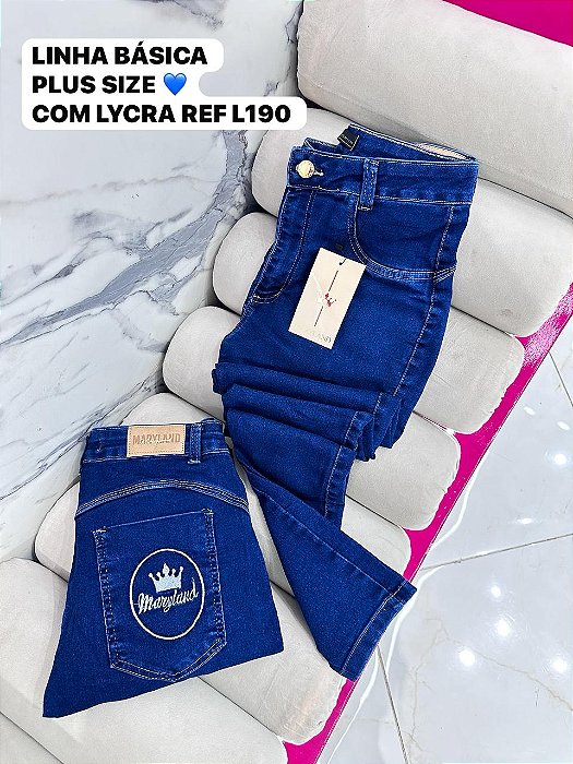 CALÇA JEANS PLUS SIZE BASICA COM LYCRA