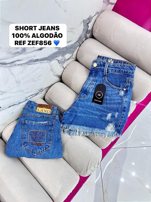 SHORT JEANS 100% ALGODÃO SLIM