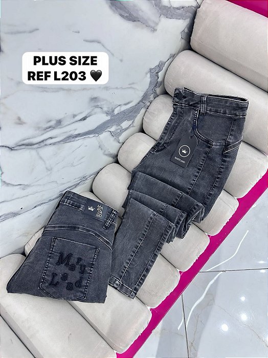 CALÇA PLUS SIZE GRAFITE COM LYCRA