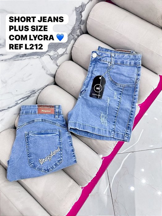 SHORT JEANS PLUS SIZE COM LYCRA