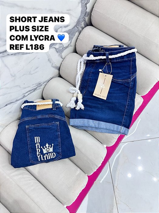 SHORT JEANS PLUS SIZE COM LYCRA