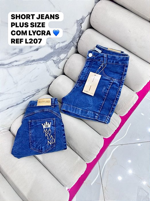 SHORT JEANS PLUS SIZE COM LYCRA
