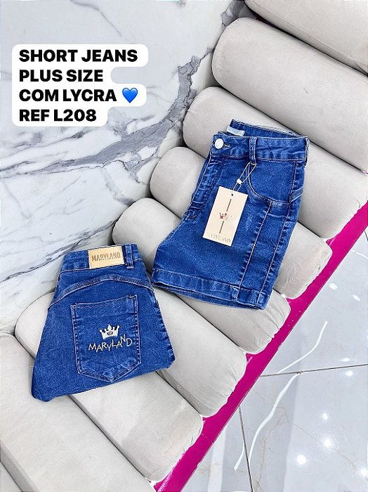 SHORT JEANS PLUS SIZE COM LYCRA