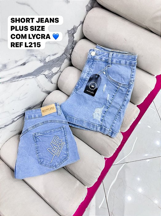 SHORT JEANS PLUS SIZE COM LYCRA