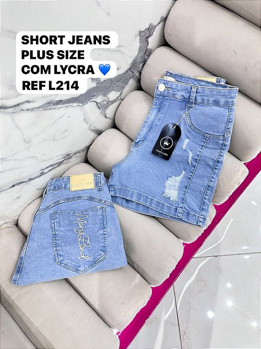 SHORT JEANS PLUS SIZE COM LYCRA