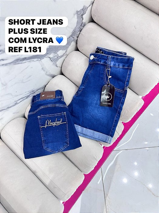 SHORT JEANS PLUS SIZE COM LYCRA