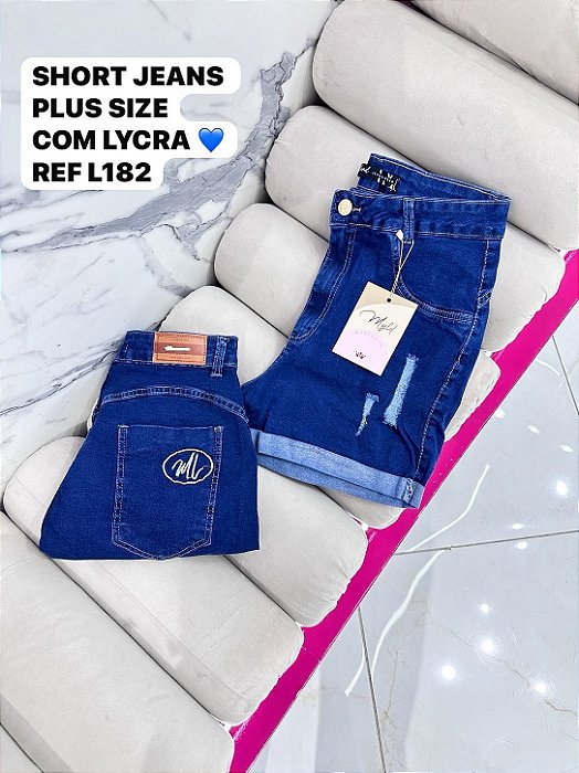 SHORT JEANS PLUS SIZE COM LYCRA