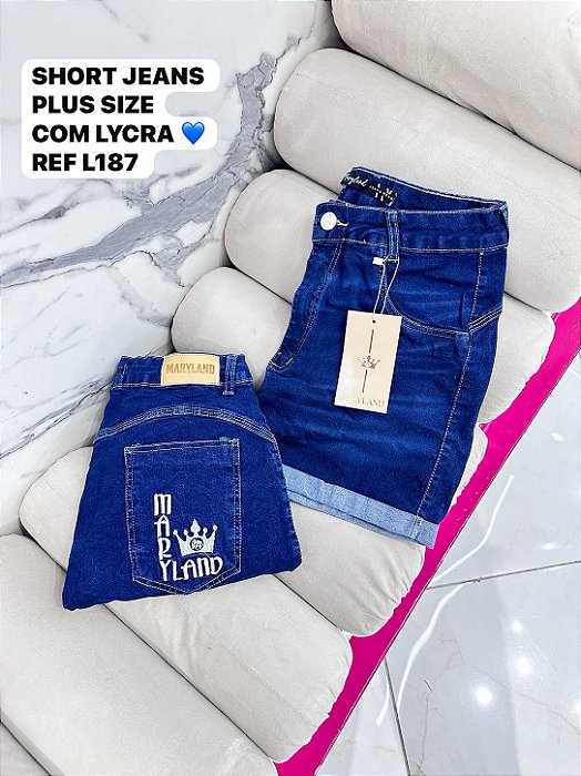 SHORT JEANS PLUS SIZE COM LYCRA
